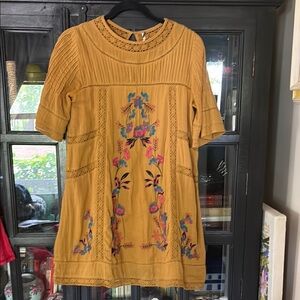 Free people perfectly Victorian embroidered boho dress